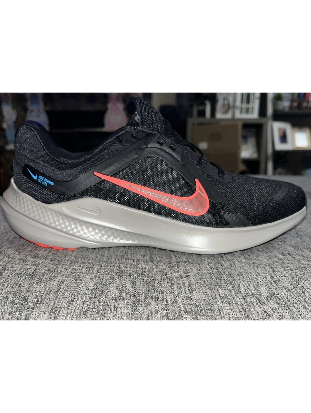 Nike Quest 5 Men’s Size 8/WMNS 9.5 Running Shoes Black/Bright Crimson DD0204-005